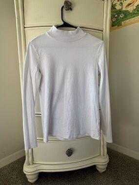 croft & barrow White Mock Neck Long Sleeve Top